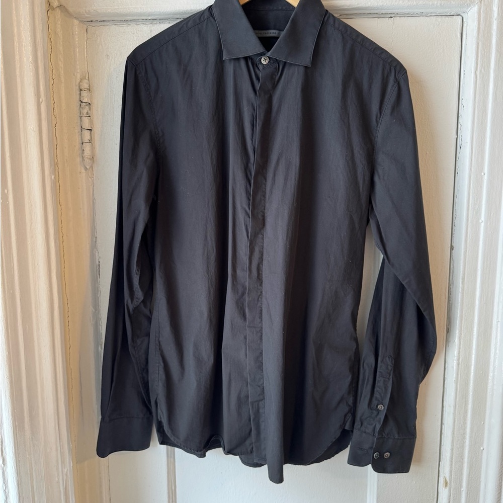 John Varvatos Black Dress Shirt Slim Fit - medium